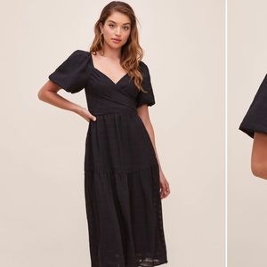Sonnet Puff Sleeve Midi Dress - ASTR